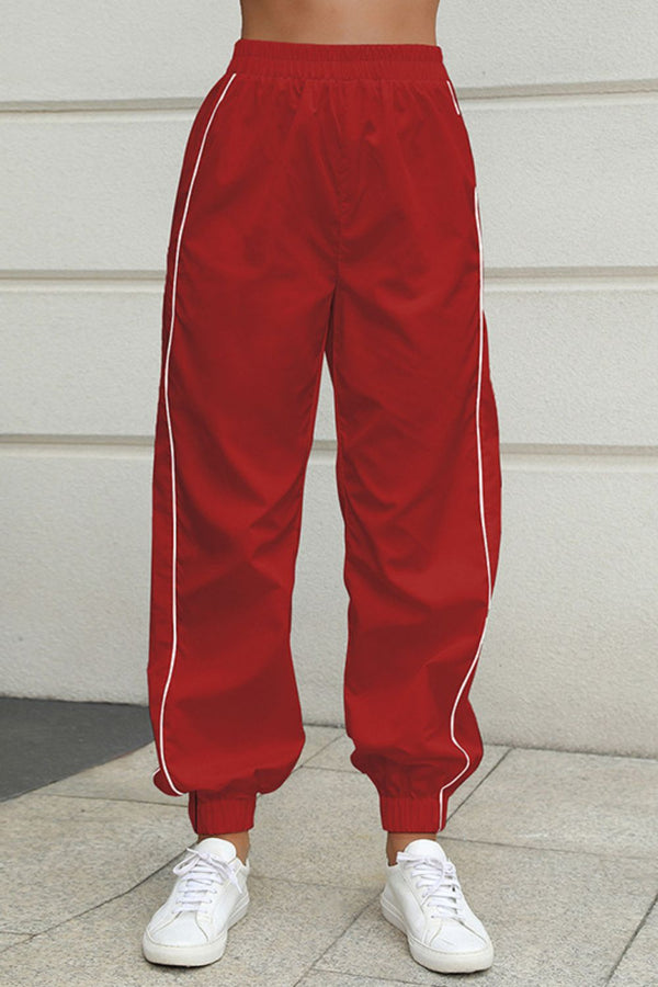 Two-Tone Elastic Waist Sweatpants