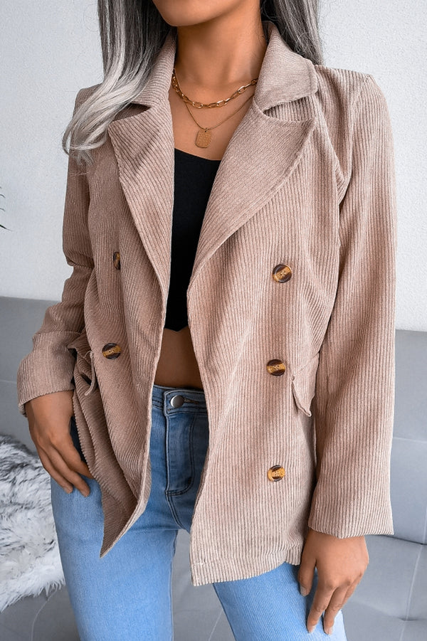 Corduroy Double-Breasted Blazer