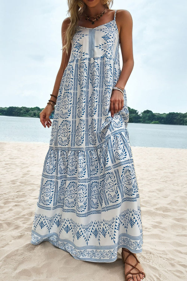 Bohemian Spaghetti Strap Maxi Dress